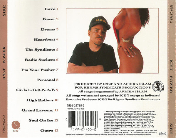 Ice-T - Power (CD) 70733 Compact Disc Goede Staat