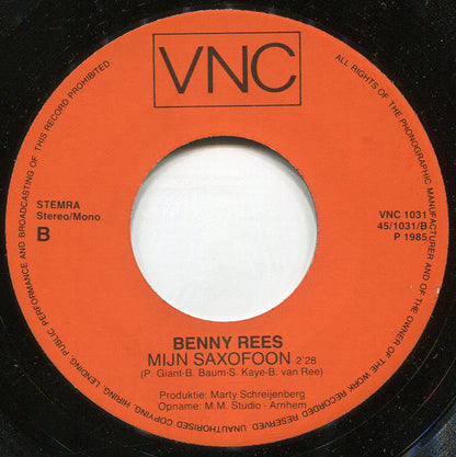 Benny Rees - Anneliesje 36360 Vinyl Singles Vinyl Zeer Goed / Hoesje Goed "VINYLSINGLES.NL"
