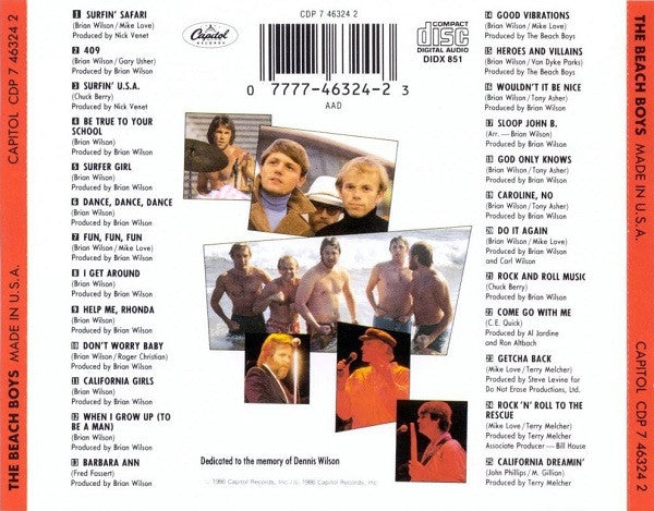 Beach Boys - Made In U.S.A. (CD) 70767 Compact Disc Goede Staat