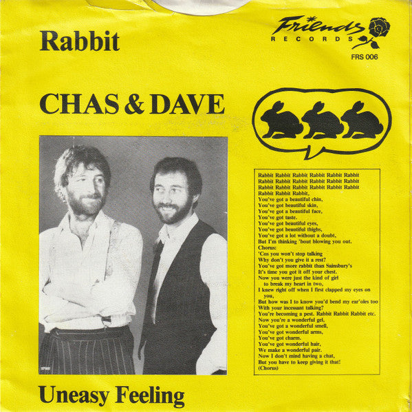 Chas And Dave - Rabbit 42359 Vinyl Singles Vinyl Goed / Hoes Goed