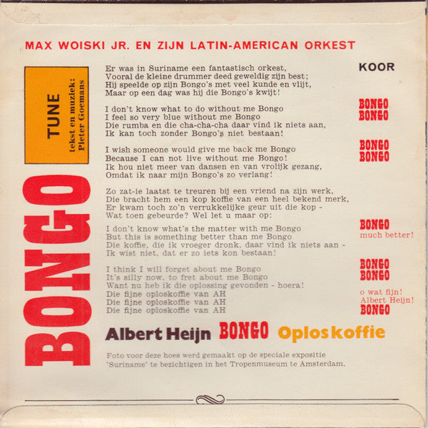 Max Woiski Jr. - Bongo Tune (Flexi-disc) 17134 Flexidisc Vinyl Goed / Hoes Goed