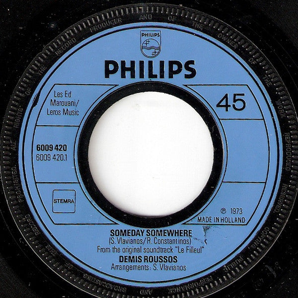 Demis Roussos - Someday Somewhere 33531 Vinyl Singles Vinyl Zeer Goed / Hoesje Goed "VINYLSINGLES.NL"