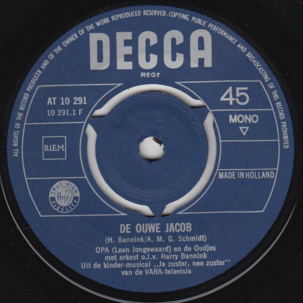 Hetty Blok En Leen Jongewaard - De Ouwe Jacob Vinyl Singles Vinyl Zeer Goed / Hoesje Generic "VINYLSINGLES.NL"