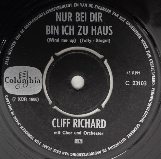 Cliff Richard - Nur Bei Dir Bin Ich Zu Haus (Wind Me Up) 42487 Vinyl Singles Vinyl Goed / Hoes Generic