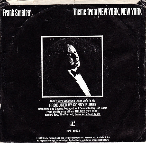 Frank Sinatra - Theme From New York, New York 41726 Vinyl Singles Vinyl Zeer Goed / Hoesje Goed "VINYLSINGLES.NL"
