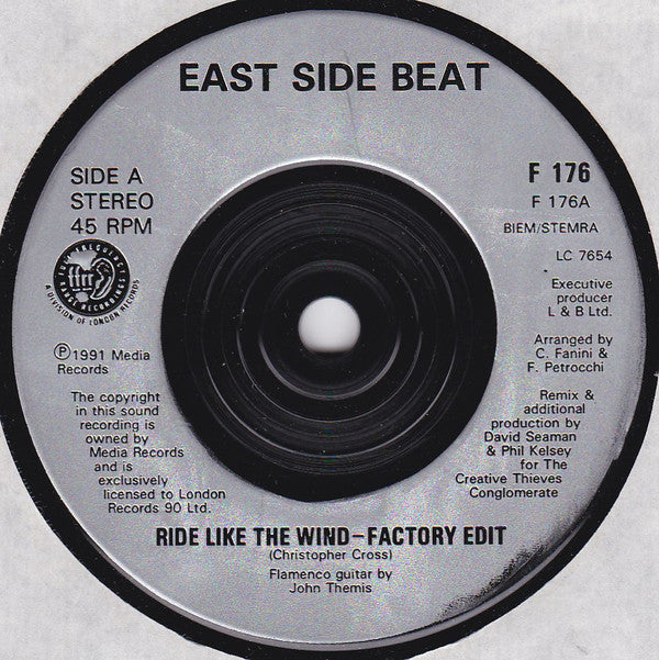 East Side Beat - Ride Like The Wind 31960 Vinyl Singles Vinyl Zeer Goed / Hoesje Goed "VINYLSINGLES.NL"