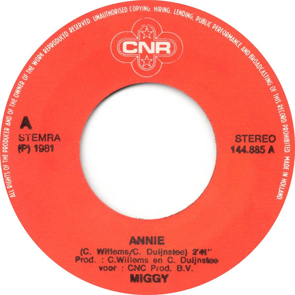 Miggy - Annie 28468 Vinyl Singles Vinyl Goed / Hoes Goed
