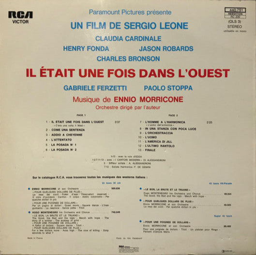 Ennio Morricone - Il Était Une Fois Dans L'Ouest (Bande Originale Du Film Paramount) (LP) 52278 Vinyl LP Vinyl Goed / Hoes Goed