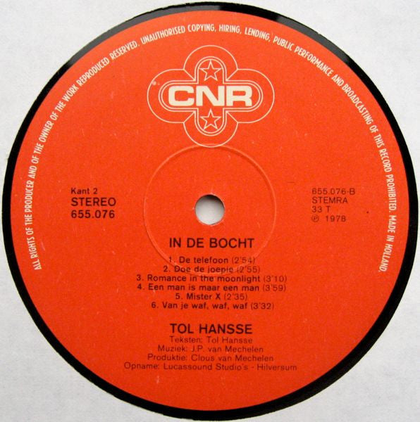 Tol Hansse - In de bocht (LP) 48762 Vinyl LP JUKEBOXSINGLES.NL   