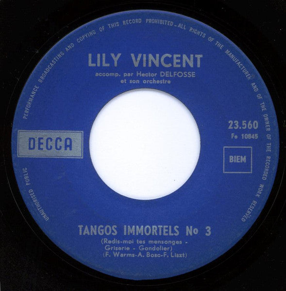 Lily Vincent – Tangos Immortels Volume 2 N°3 / Tangos Immortels N°4 15427
