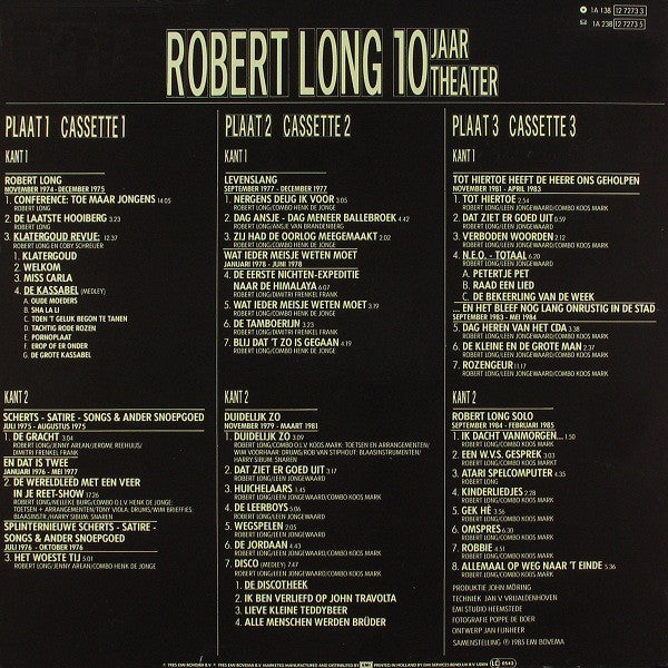 Robert Long - 10 Jaar Theater (LP) 52110 Vinyl LP Vinyl Goed / Hoes Goed