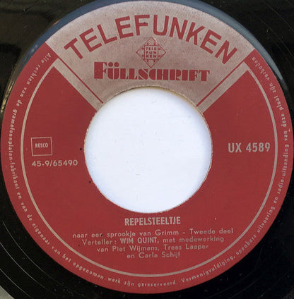 Wim Quint - Repelsteeltje 39969 Vinyl Singles Vinyl Goed / Hoes Goed