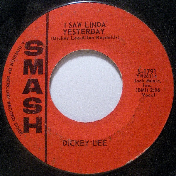 Dickey Lee - I Saw Linda Yesterday 42408 Vinyl Singles Vinyl Goed / Hoes Generic