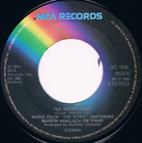 Marvin Hamlisch - Music From The Sting - The Entertainer 06199 Vinyl Singles Vinyl Goed / Hoes Goed
