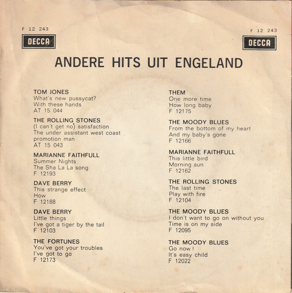 Fortunes - Here It Comes Again Vinyl Singles Vinyl Zeer Goed / Hoesje Goed "VINYLSINGLES.NL"