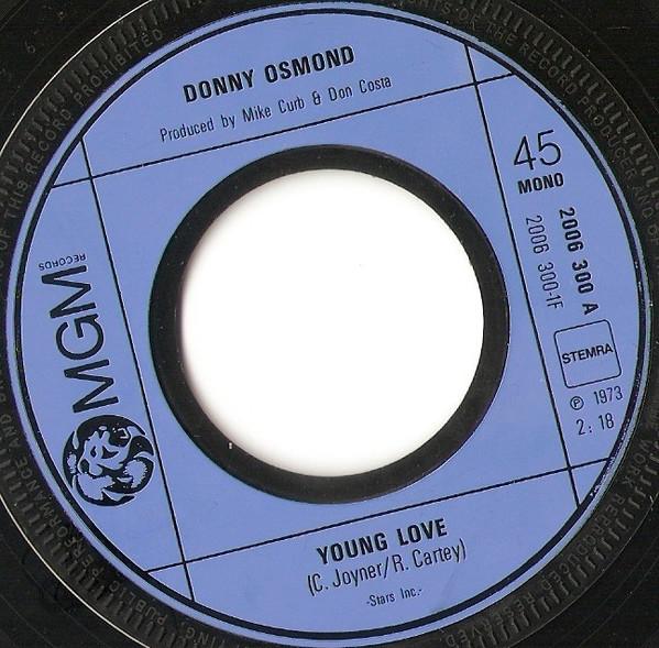 Donny Osmond - Too Young 08670 Vinyl Singles Vinyl Zeer Goed / Hoesje Generic "VINYLSINGLES.NL"
