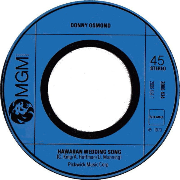 Donny Osmond - Hawaiian Wedding Song 33667 Vinyl Singles Vinyl Zeer Goed / Hoesje Goed "VINYLSINGLES.NL"