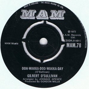 Gilbert O'Sullivan - Ooh-Wakka-Doo-Wakka-Day 36662 Vinyl Singles Vinyl Zeer Goed / Hoesje Generic "VINYLSINGLES.NL"