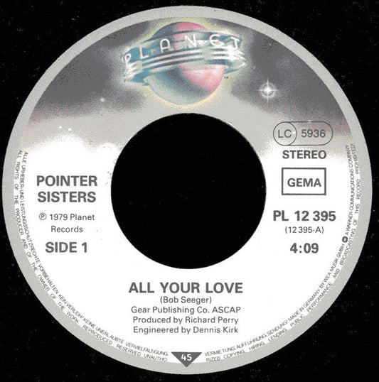 Pointer Sisters - All Your Love 41595 Vinyl Singles Toevoegen Vinyl Goed / Hoes Generic