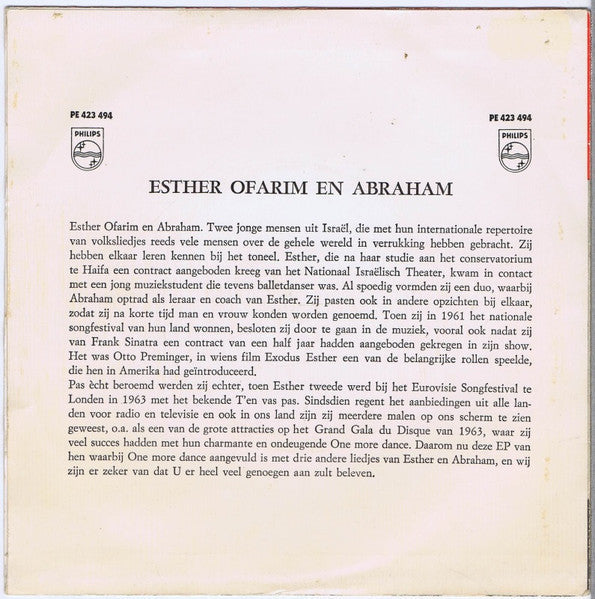 Esther & Abi Ofarim - One More Dance 43552 Vinyl Singles Vinyl Zeer Goed / Hoesje Goed "VINYLSINGLES.NL"