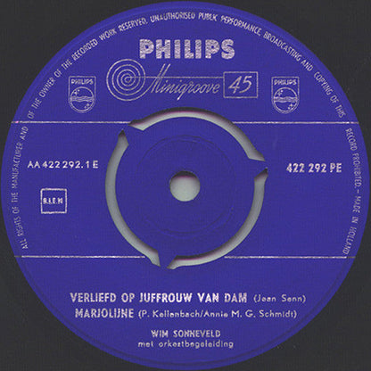Wim Sonneveld - Verliefd Op Juffrouw Van Dam 42780b vinylsingle Vinyl Goed / Hoes Goed