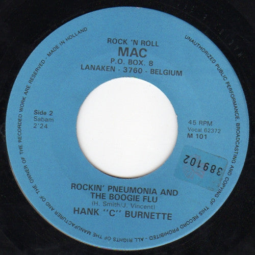 Hank C. Burnette - Tag Along Vinyl Singles Vinyl Zeer Goed / Hoesje Generic "VINYLSINGLES.NL"