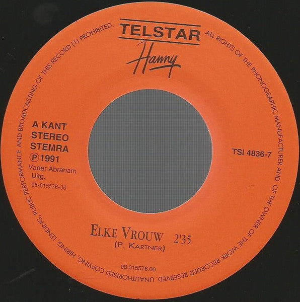 Hanny - Elke Vrouw Vinyl Singles Vinyl Zeer Goed / Hoesje Goed "VINYLSINGLES.NL"