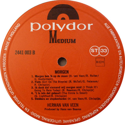 Herman van Veen - Morgen (LP) Vinyl LP Vinyl Zeer Goed / Hoesje Goed "VINYLSINGLES.NL"
