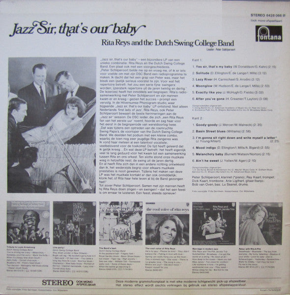 Rita Reys &amp; The Dutch Swing College Band – Jazz Sir, That's Our Baby (LP) 50930