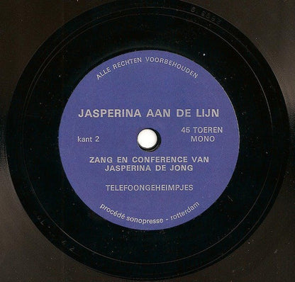 Jasperina De Jong - Jasperina Aan De Lijn (Flexi-disc) 43353 Flexi-disc Goede Staat