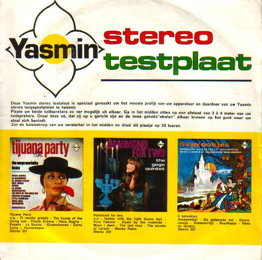 No Artist – Yasmin Stereo Testplaat (Flexidisc) 42759 Flexidisc Vinyl Goed / Hoes Goed