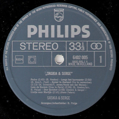 Saskia &amp; Serge – Saskia &amp; Serge (LP) 49809 (B)