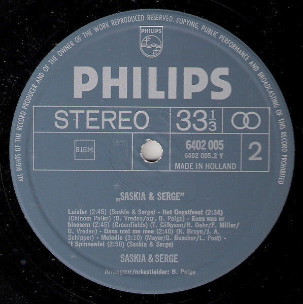 Saskia &amp; Serge – Saskia &amp; Serge (LP) 49809 (B)