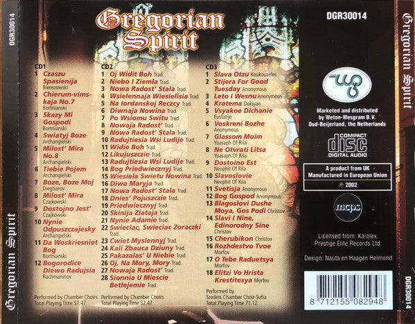 Various - Gregorian Spirit (CD) 70637 Compact Disc 3x Goede Staat