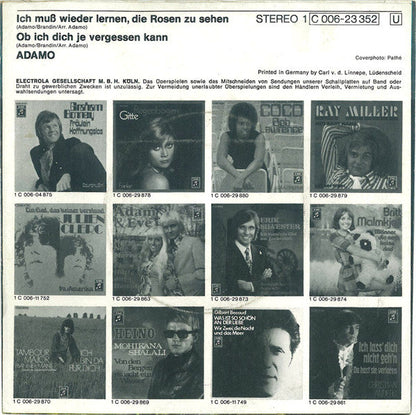 Adamo - Ich Muß Wieder Lernen, Die Rosen Zu Sehen 40657 Vinyl Singles Vinyl Goed / Hoes Goed