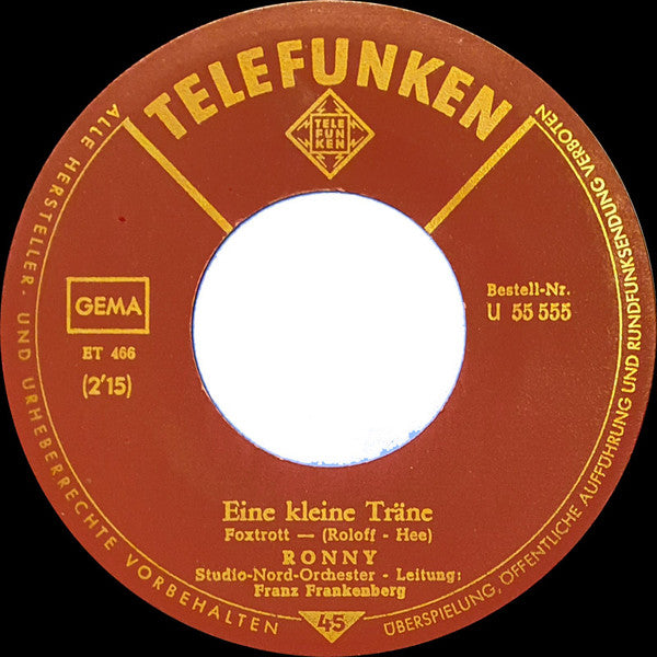 Ronny - Eine Kleine Träne 42341 Vinyl Singles Vinyl Goed / Hoes Generic