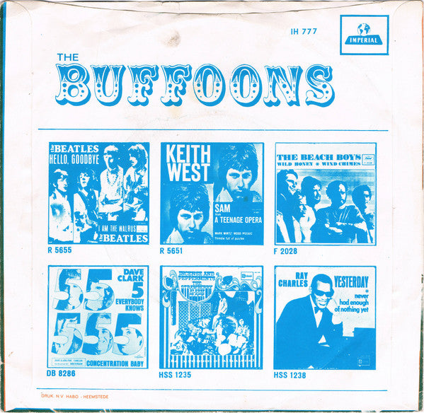 Buffoons - It's The End 16291b Vinyl Singles Vinyl Goed / Hoes Sticker