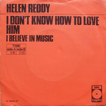 Helen Reddy - I Don't Know How To Love Him Vinyl Singles Vinyl Zeer Goed / Hoesje Goed "VINYLSINGLES.NL"