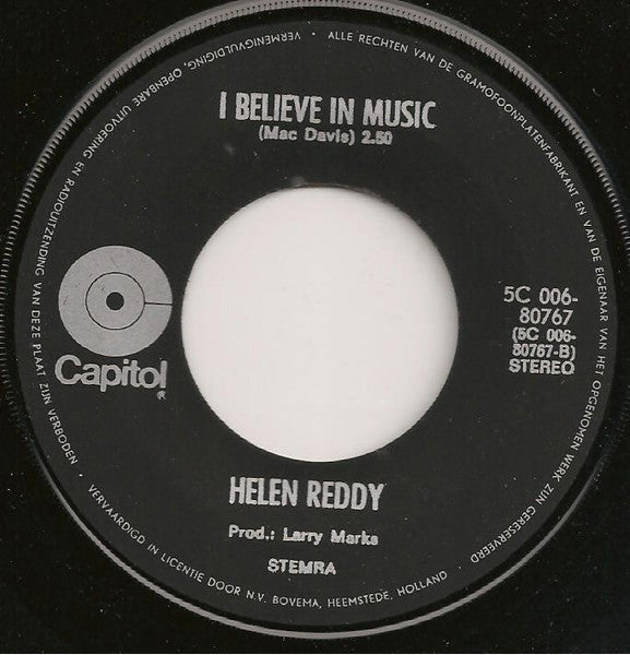 Helen Reddy - I Don't Know How To Love Him Vinyl Singles Vinyl Zeer Goed / Hoesje Goed "VINYLSINGLES.NL"