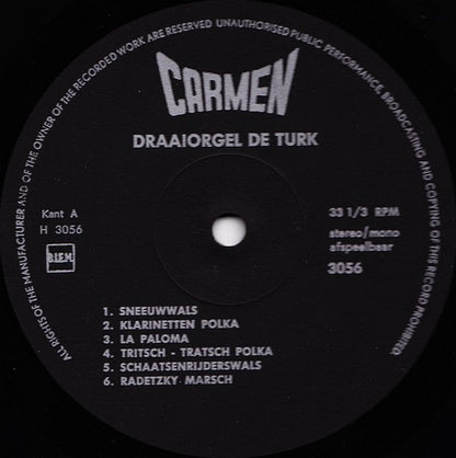 Draaiorgel De Turk - Draaiorgel De Turk (LP) Vinyl LP Vinyl Goed / Hoes Goed