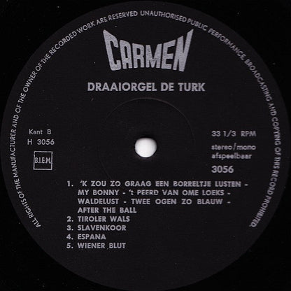 Draaiorgel De Turk - Draaiorgel De Turk (LP) Vinyl LP Vinyl Goed / Hoes Goed
