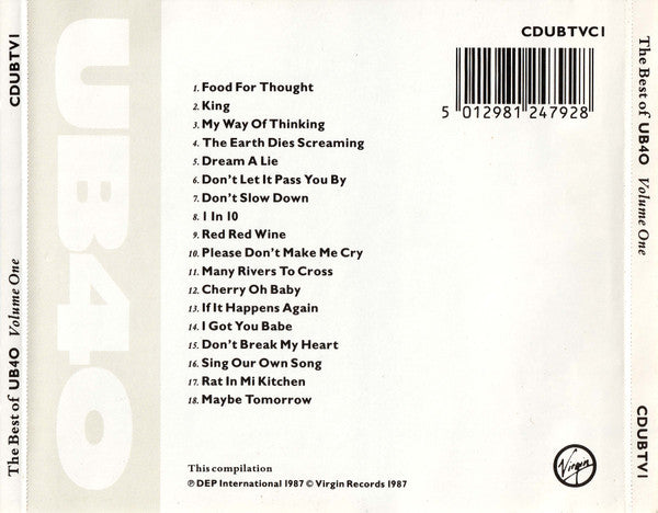 UB40 - The Best Of UB40 - Volume One (CD) 70438 Compact Disc Goede Staat