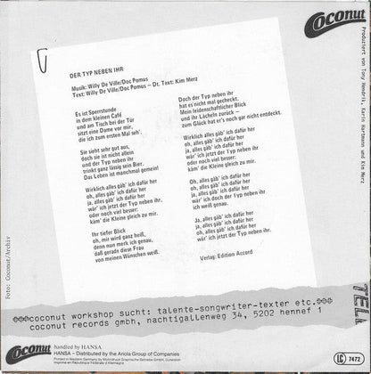 Kim Merz - Der Typ Neben Ihr 40976 Vinyl Singles Vinyl Goed / Hoes Goed