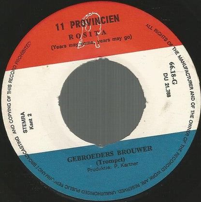 Gebroeders Brouwer - Middernacht 08888 Vinyl Singles Vinyl Zeer Goed / Hoesje Goed "VINYLSINGLES.NL"