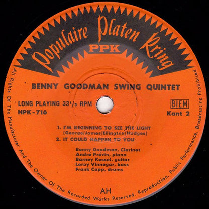 Benny Goodman - Swing International 42841 Vinyl Singles EP Vinyl Zeer Goed / Hoesje Goed "VINYLSINGLES.NL"