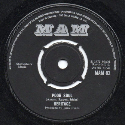 Heritage - Poor Soul Vinyl Singles Vinyl Zeer Goed / Hoesje Generic "VINYLSINGLES.NL"