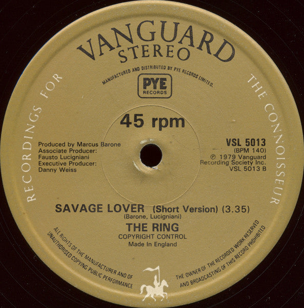 Ring - Savage Lover (Maxi-Single) Maxi-Singles JUKEBOXSINGLES.NL   