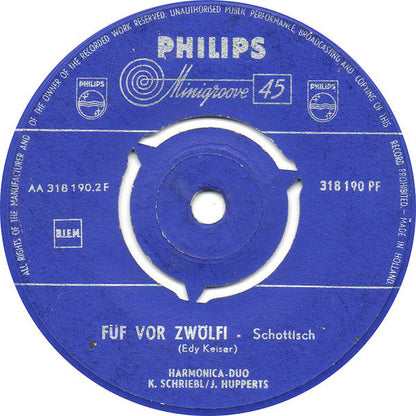 Harmonica Duo K. Schriebl / J. Hupperts - Unter Der Linde Vinyl Singles Vinyl Zeer Goed / Hoesje Goed "VINYLSINGLES.NL"