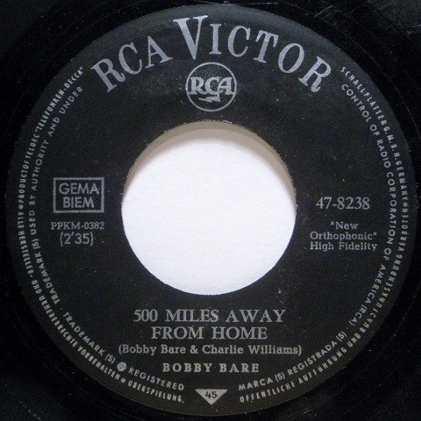 Bobby Bare - 500 Miles Away From Home 42219 Vinyl Singles Vinyl Goed / Hoes Generic