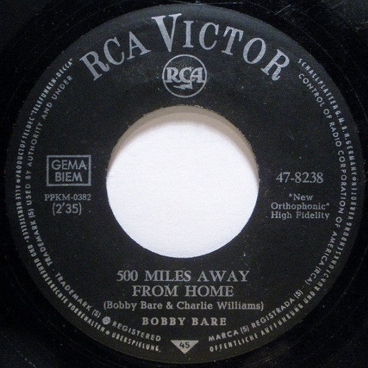 Bobby Bare - 500 Miles Away From Home 42219 Vinyl Singles Vinyl Goed / Hoes Generic